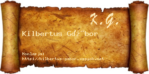 Kilbertus Gábor névjegykártya